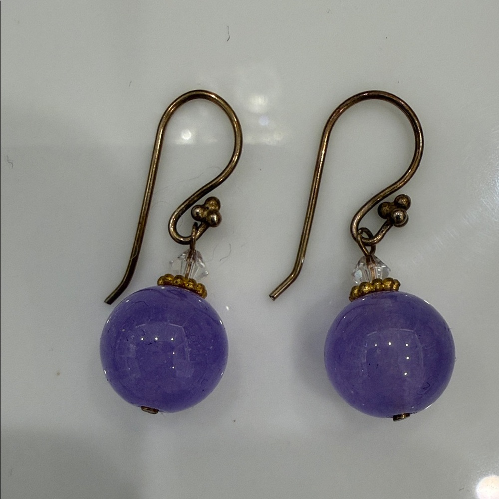 Elegant Purple Beaded Earrings